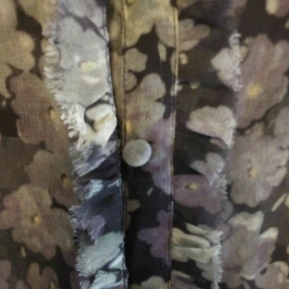 Diab'less Vintage Maxi Dress Floral Print Long Dress Green/Black Size 1 - Picture 6 of 12